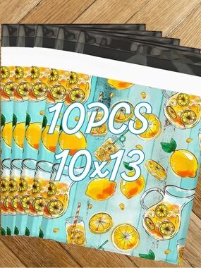 Summer Themed Poly Mailers - Blue Lemonades (10 Pack) of 10x13